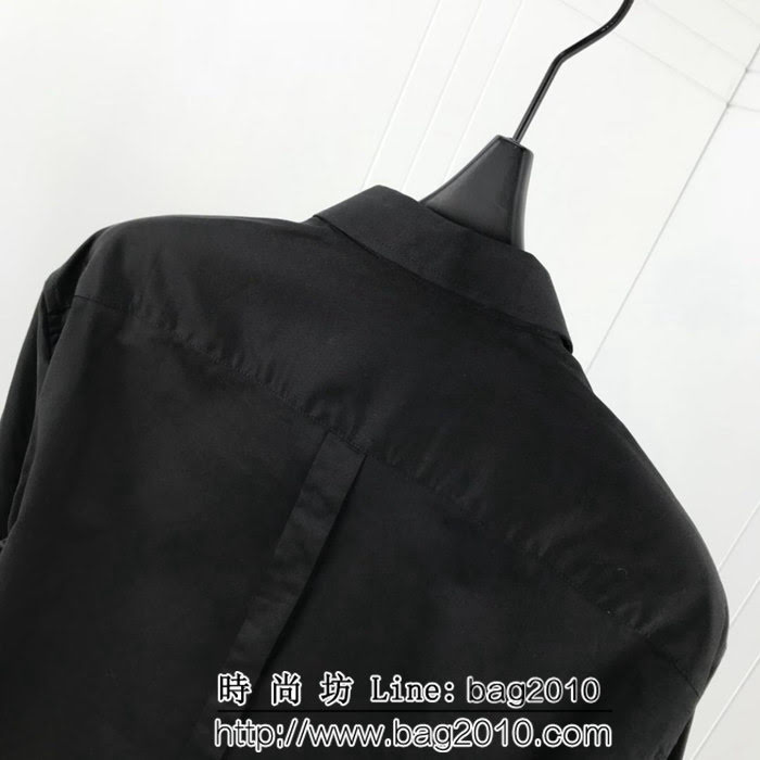 BALENCIAGA巴黎世家 18ss秋冬新款 胸前弧形字母印花logo 百搭襯衣 情侶款 ydi1445